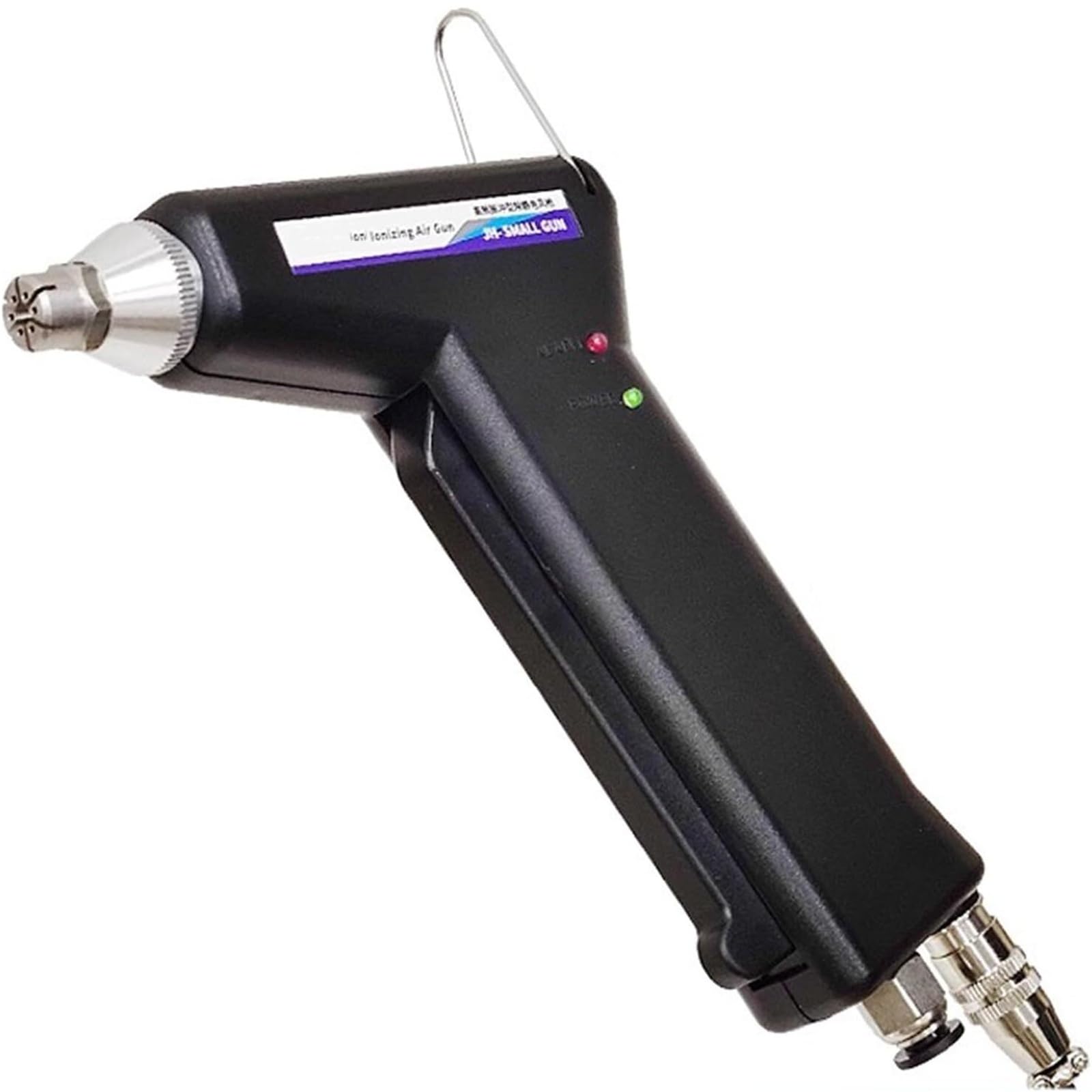 Ionizing Air Gun, Industries Anti Static Eliminator, with Removable Nozzle, LED Work Indicator Light, Fast Static Removal, Used with Air Compressor, for Electronics Assembly(D)