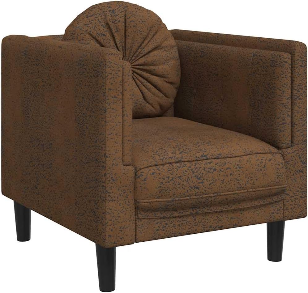 Sofa Chair Brown Faux Suede Leather Living Room Furniture