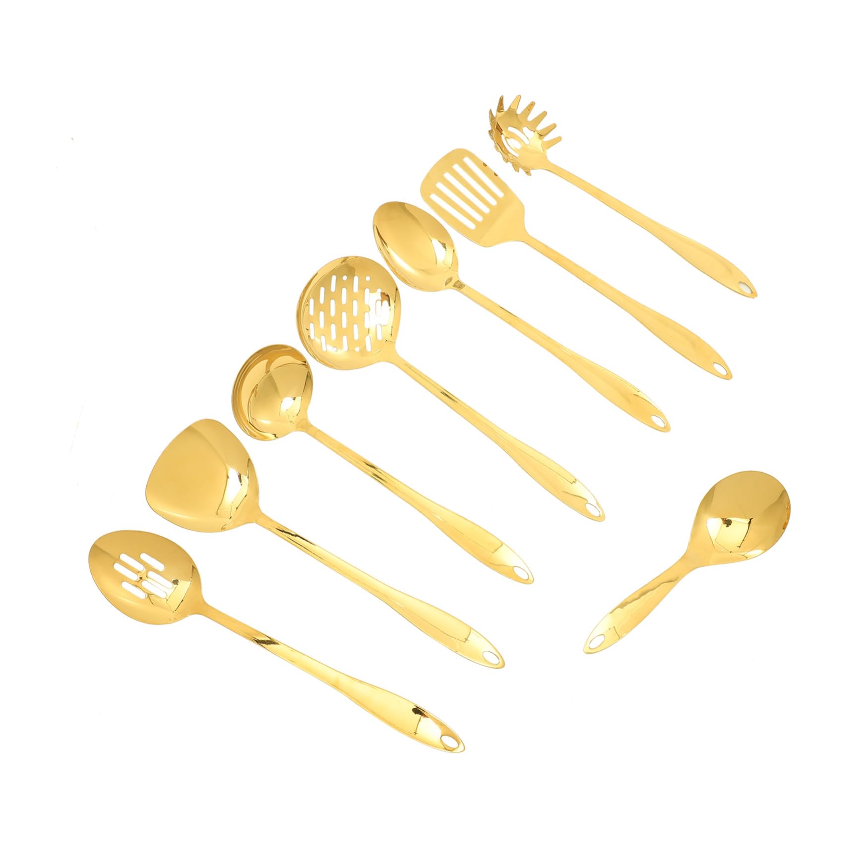 Utensilios de Cocina de Acero Inoxidable Set de Cucharón y Espátula Antiadherente Diseño Ergonómico Cómodo Accesorios Prácticos para Cocina