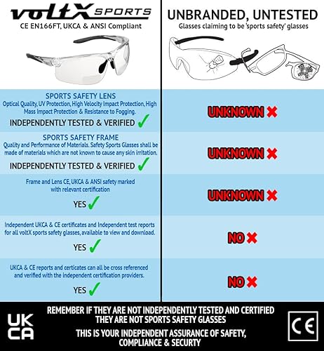 Miniatura 4 de voltX 'Constructor Ultimate' Gafas de seguridad bifocales de lectura (marco transparente, lente amarilla +3.0 dioptrías) Certificado CE EN166FT