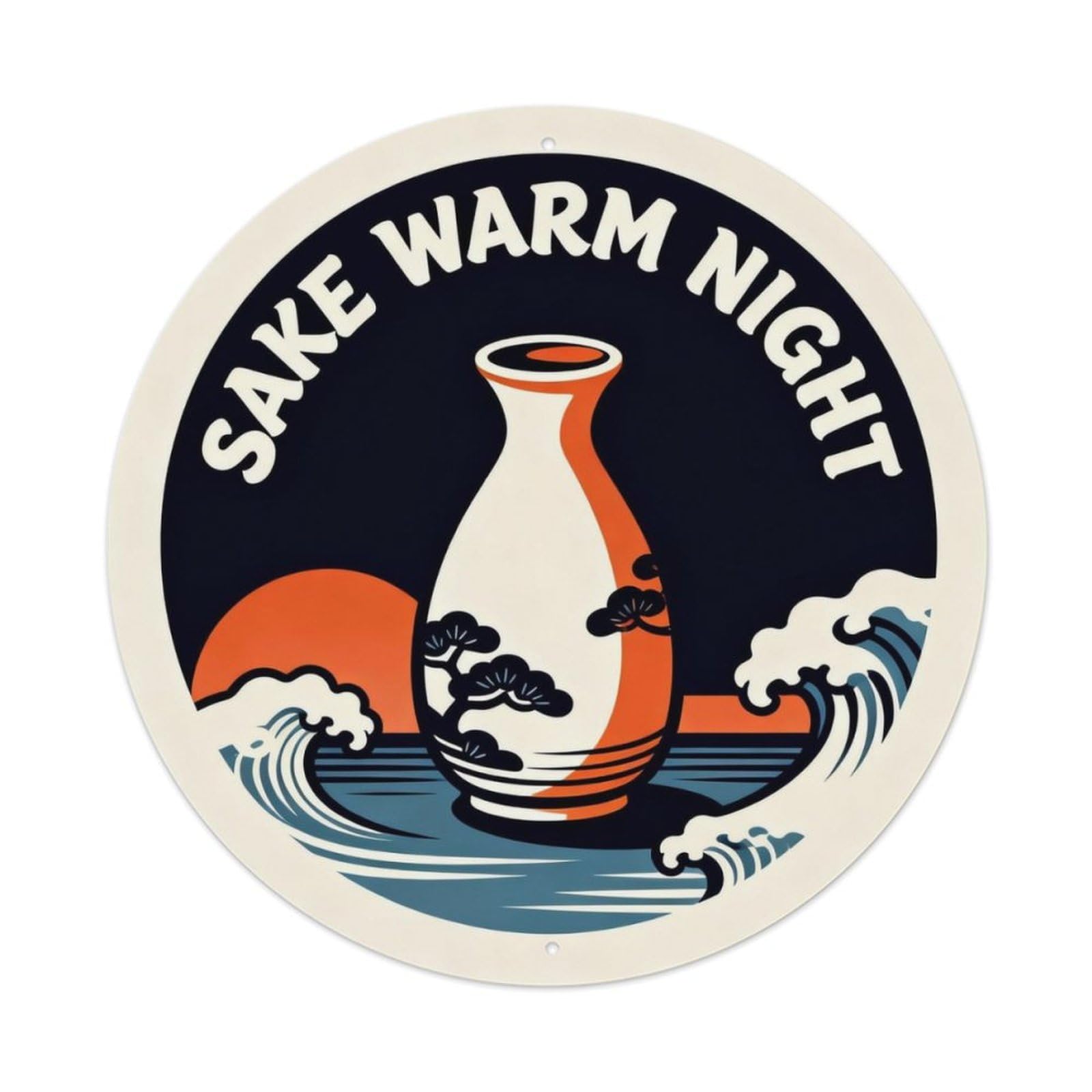 Sake Warm Night Metal Tin Sign Plaque