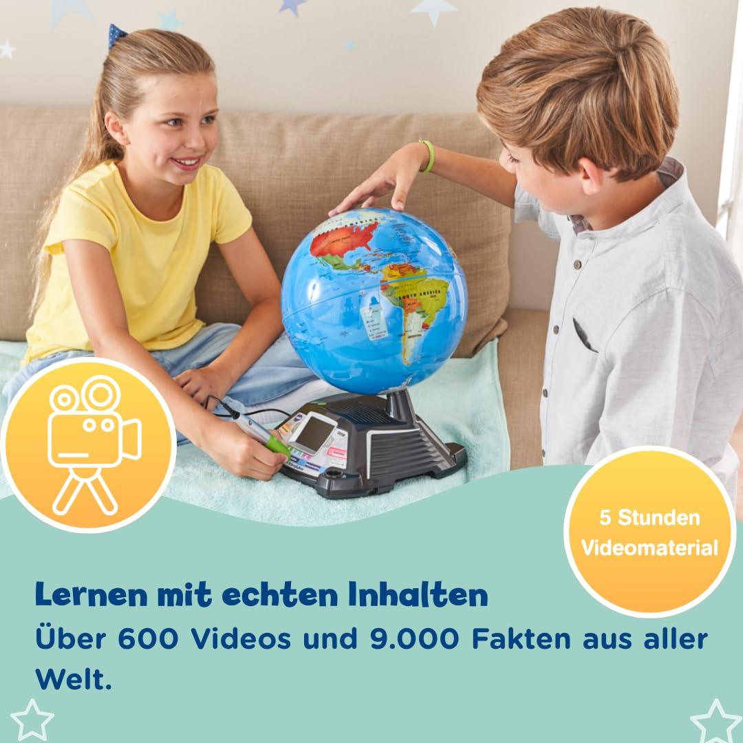 VTech Interaktiver Videoglobus Lernglobe mit Bildschirm ab 7 Jahren