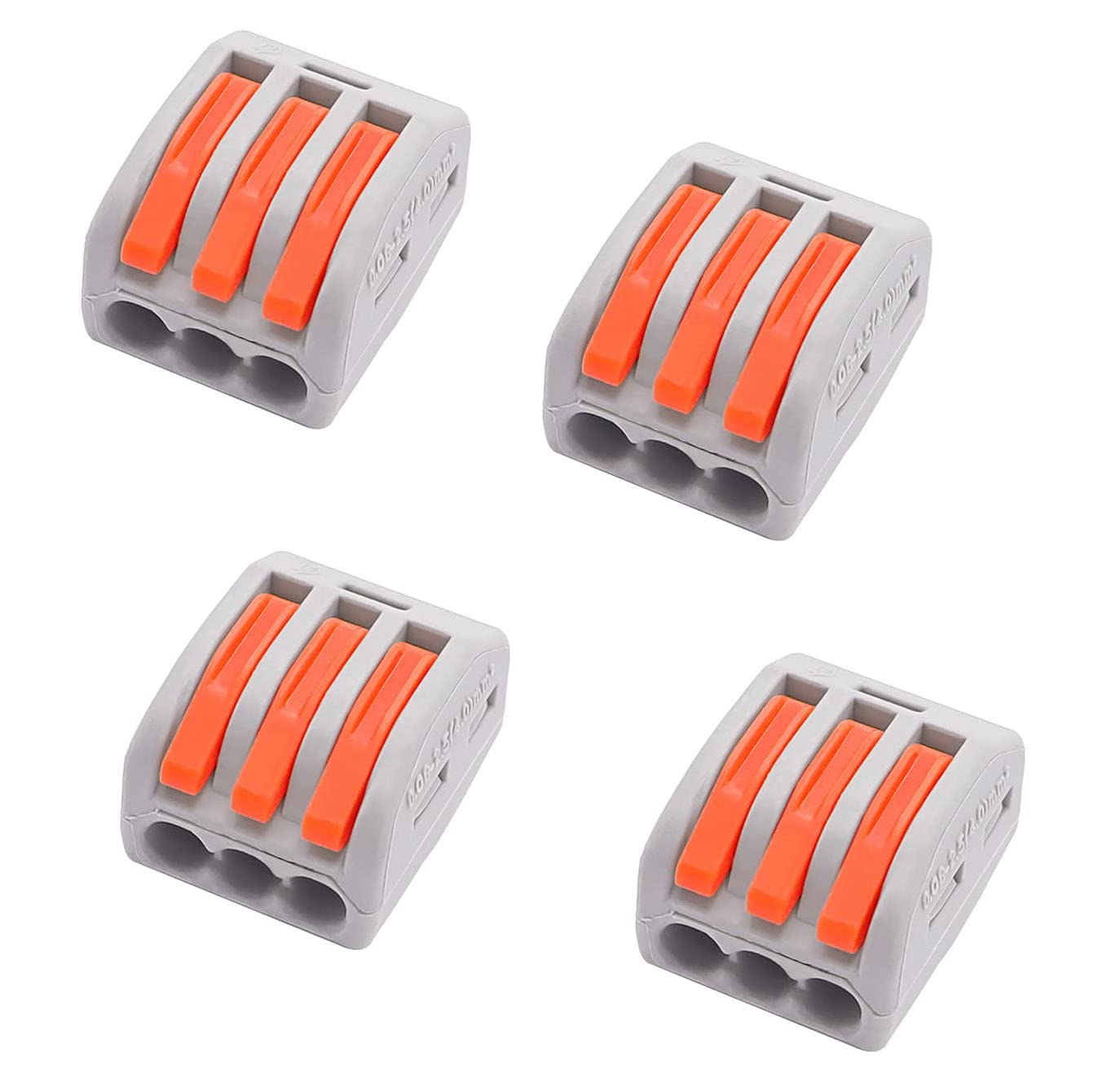 P Plus Fire 3 Ports Lever-Nut Wire Connectors, Quick Connection Terminal, Compact Wire Connectors, Wire push Cable Connector, Assortment Terminal Block, Wire Terminal Blocks (4pcs, 3-Port, Orange) (B0D8KKM59R) Amazon Price History, Amazon Price Tracker