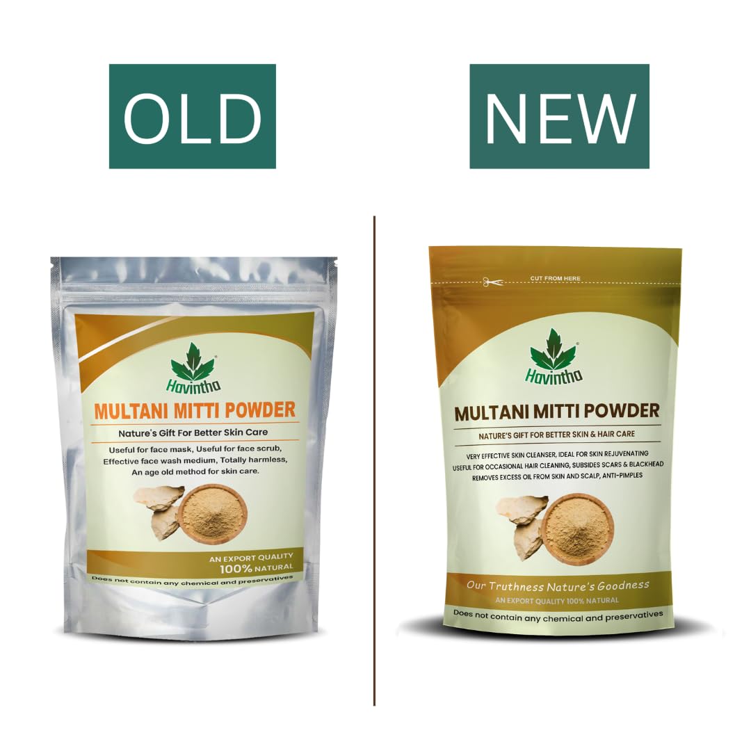 Havintha Natural Multani Mitti Powder for Face, Skin and Hair | Deep Cleansing and Oil Control | Soothing, Nourishing, Smoothening | Suitable For All Skin Types - 227 (Pack of 1)