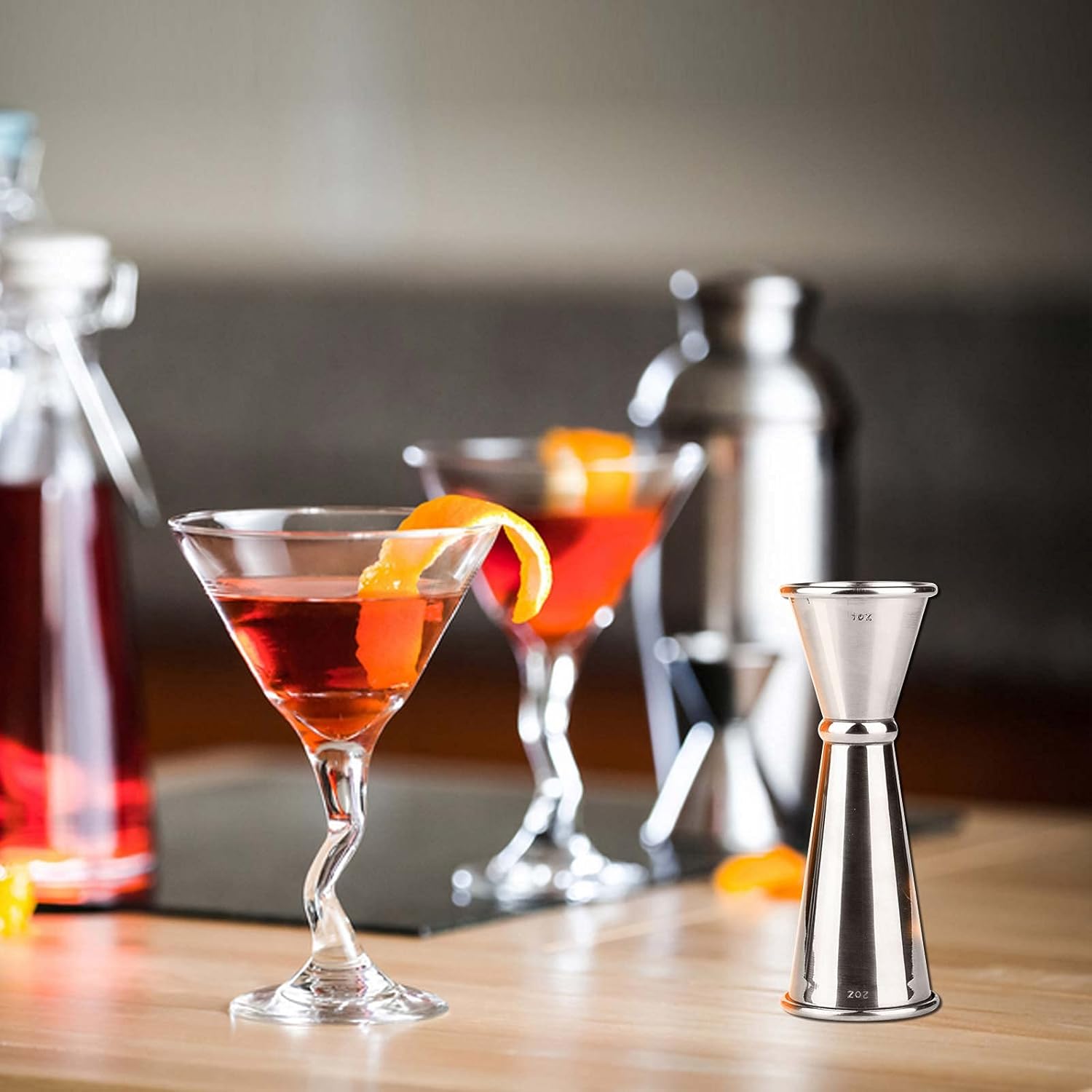 Double Jigger for Bartending Jigger 2 oz 1 oz Cocktail Jigger Japanese Jigger Bar Jigger Cocktail Measuring Jigger Liquor Measuring Jigger with Measurements Inside