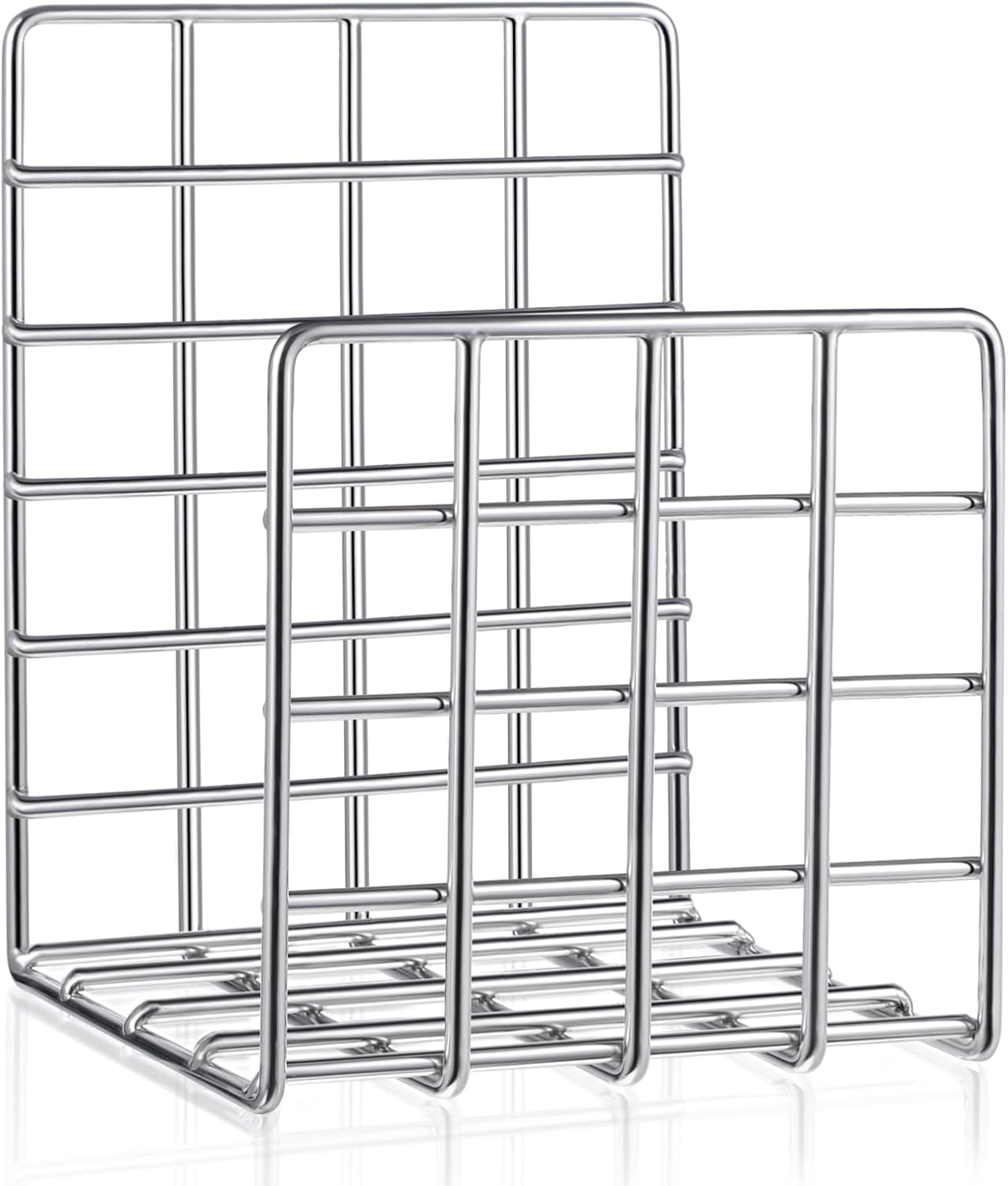 Metal Magazine Rack Holder, 304 Stainless Steel Metal Vinyl Record Stand Holder Record Book Stand Multipurpose Storage Display for Album Lps Magazine File Organizer Living Room Bedroom Office