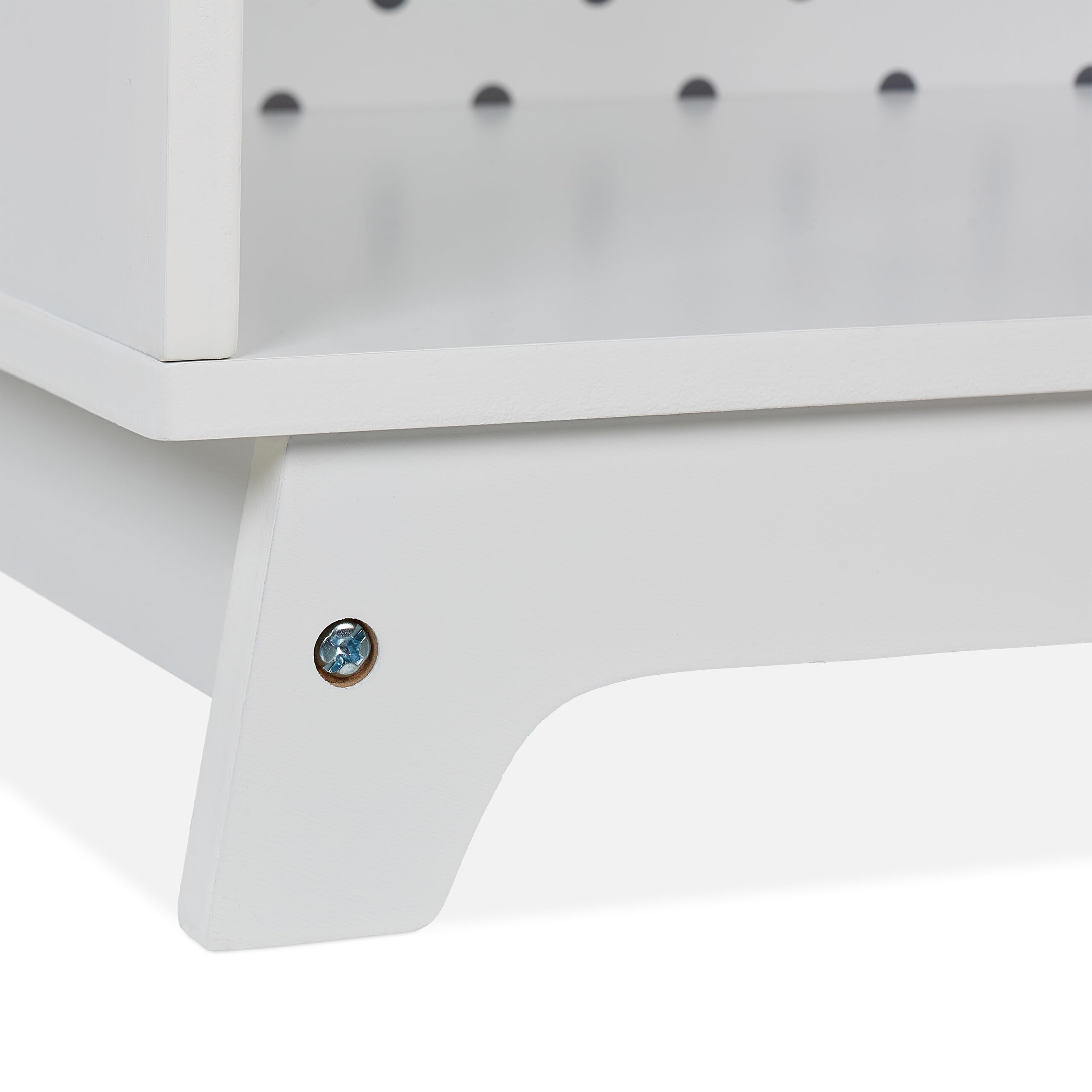Relaxdays Scaffale Bambini 4 Scomparti Aperti 1 Porticina MDF 60x60x30cm Bianco Grigio