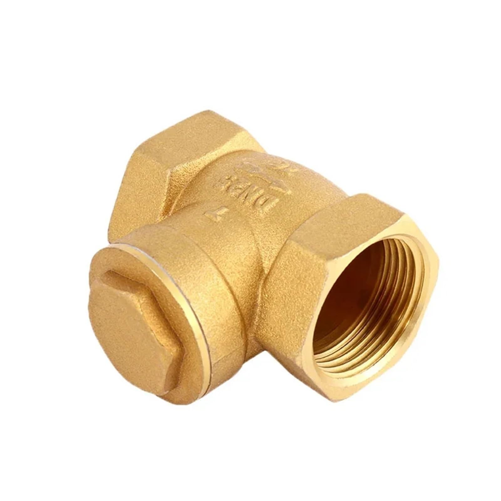 zlj6688 Válvula de retención oscilante de latón con rosca hembra de 1/2", 3/4", 1", 1-1/4", 1-1/2", 2", antirretorno unidireccional for agua, hogar y jardín(2" L-82mm 727g)