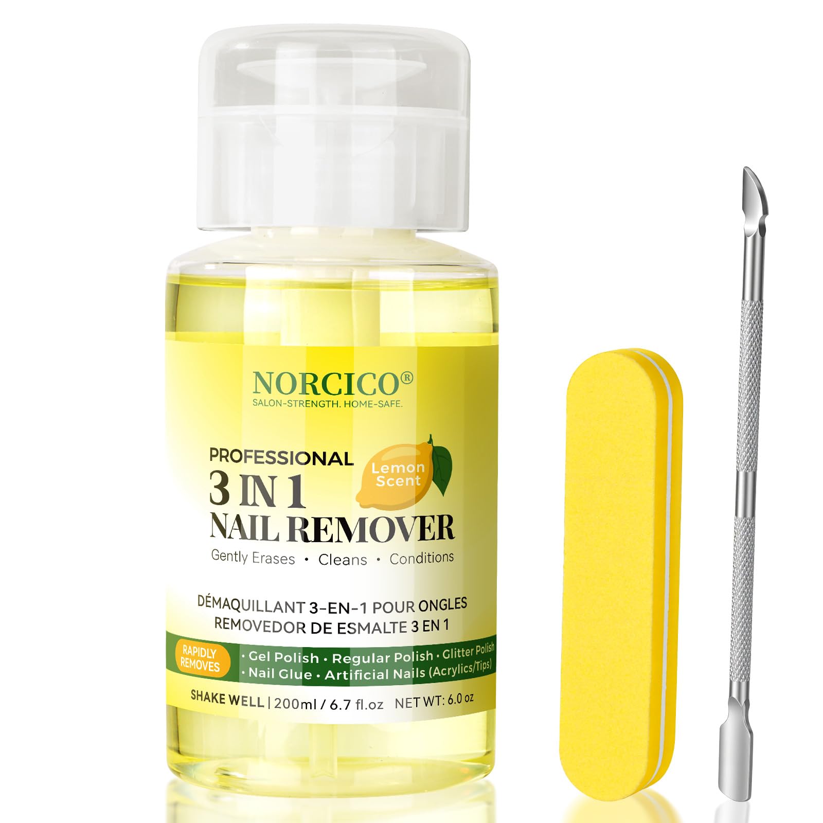 Acetone Nail Polish Remover, Lemon Scent, 6.7 fl oz