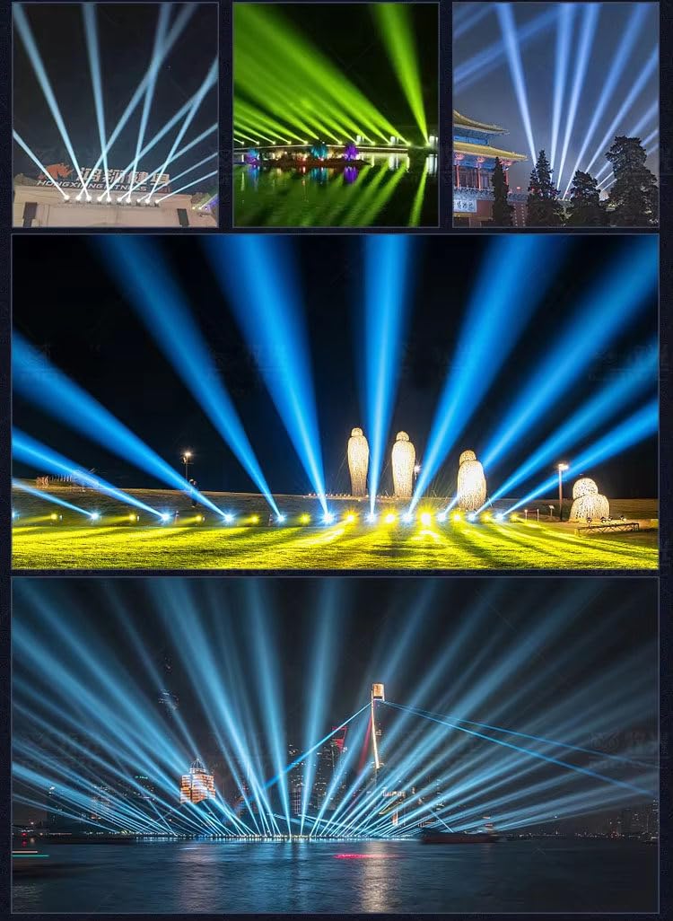 Ruchoma Głowica LED Beam Spot Wash 3 W 1, Zewnętrzna Ruchoma Głowica Sky Beam Searchlight Ip65, Dmx512, 17 Gobo, 14 Kolorów, Efekt Wiązki/Mrozu/Tęczy