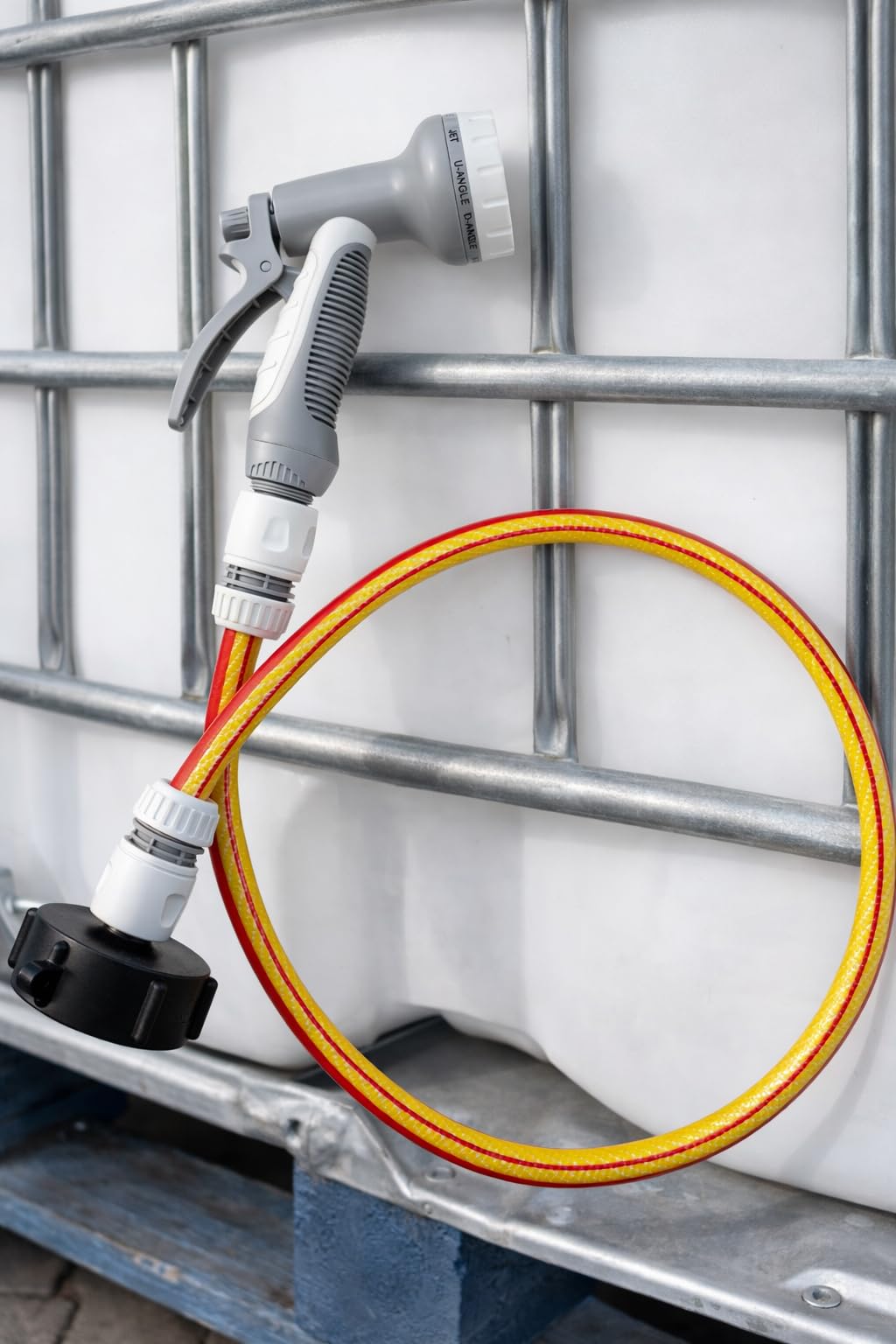 IBC Tank Hose Kit 2" S60x6 Outlet Adapter with Flexible 6-Layer Hose & Multi-Spray Gun – 1m/2m/3m/5m/10m Lengths – Quick Connect Fitting (2m)