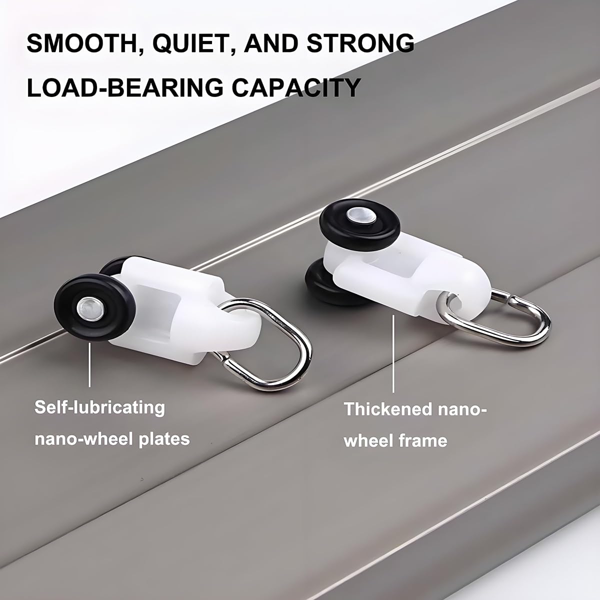 Rail de Rideau en Aluminium fixé au Plafond, séparateur de pièce à 2 Voies pour Rideaux Transparents 2,7 m (8,9 pi) d Idéal pour Les balcons, Les hôtels et Les VR.