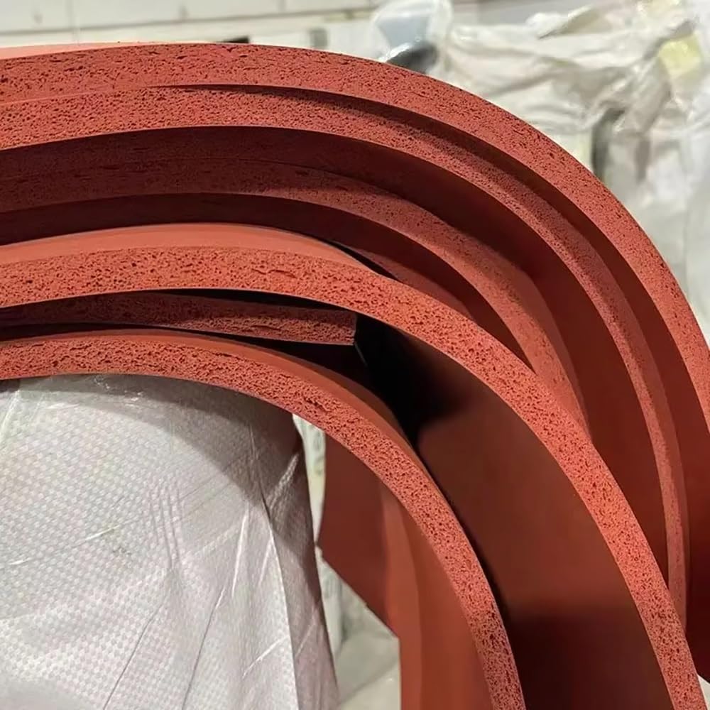 Tappetino in silicone rosso per pressa a caldo, 100 x 100 mm, 1-20 mm, per laminazione e artigianato industriale (100 x 100 x 10 mm)