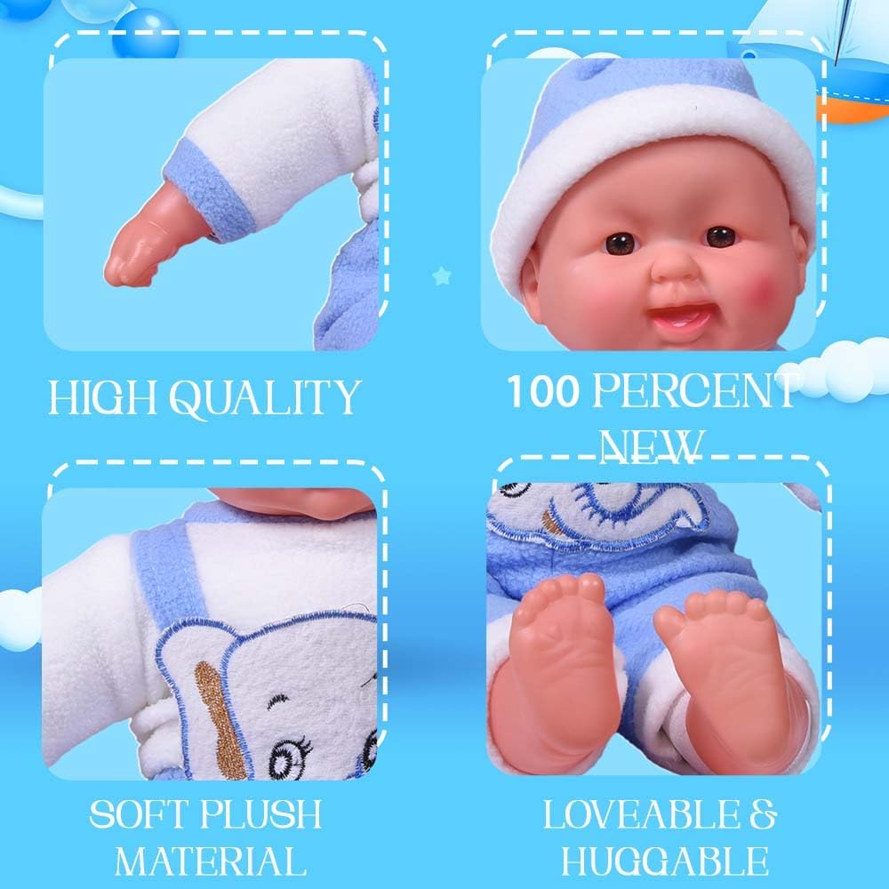 Dimitra Baby Boy Doll for Boys Cute Little Boy in Teddy Printed