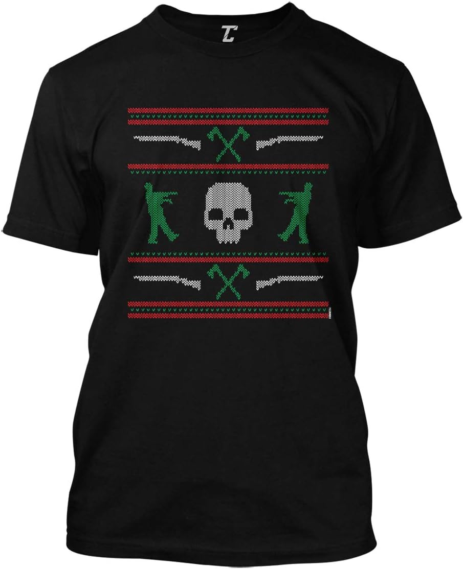 Zombie Christmas - Xmas Pattern Ugly Men's T-Shirt (Black, Large)