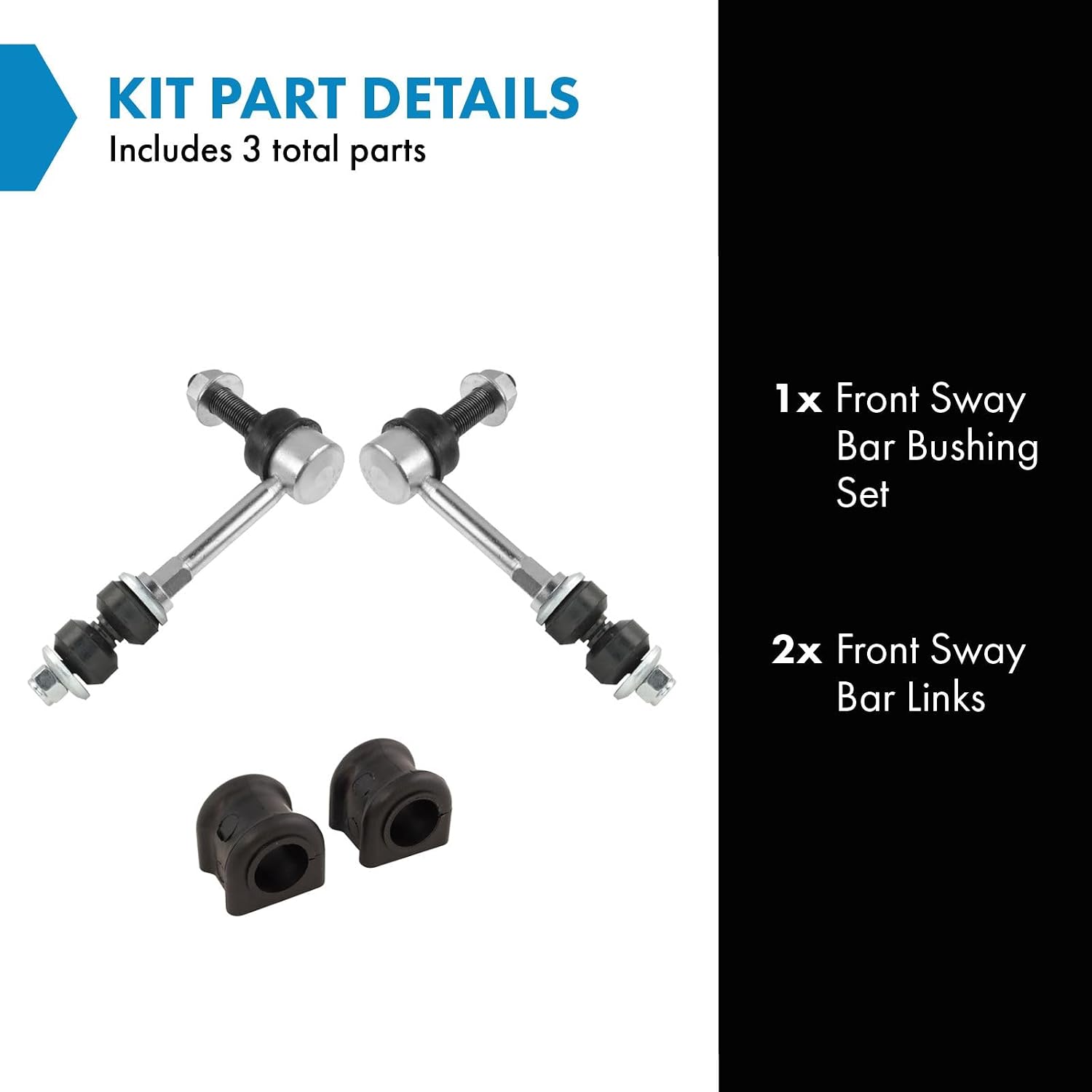 TRQ Front Suspension Kit Sway Bar Bushing Set Sway Bar Stabilizer Link Compatible with 2006-2009 Dodge Ram 2500 2006-2010 Ram 3500