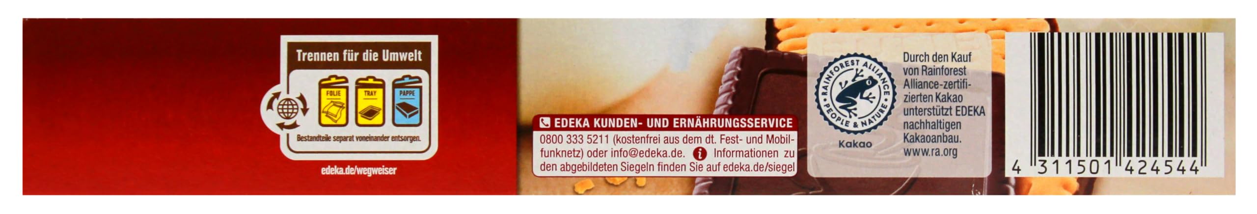 Gut & Günstig Schoko-Butterkeks Zartbitter, 16er Pack (16 x 125g)