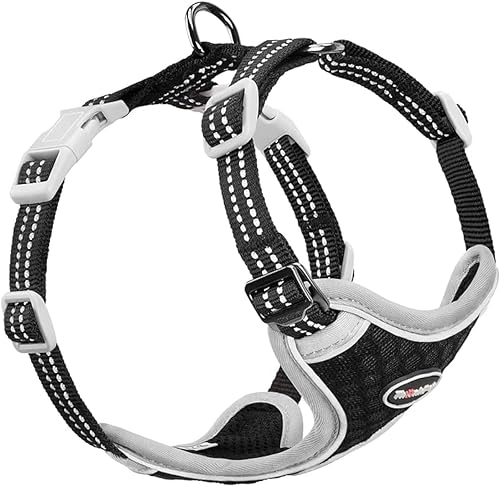 ThinkPet Arnés reflectante transpirable suave sin tirones para cachorros, chaleco para cachorros pequeños y medianos, color gris, talla XS