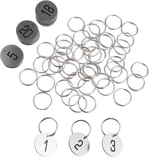 50pcs Plastic Key Tags with Rings Durable Engraved Id Tags for Hotel Workshops Schools and More Lightweight Round Discs for Easy Identification