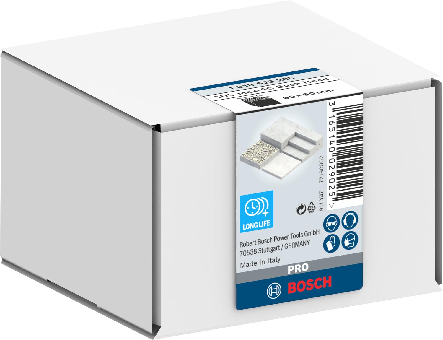 Bosch 1 618 623 205 - Placa de abujardar (60 x 60 mm, 5 dientes)
