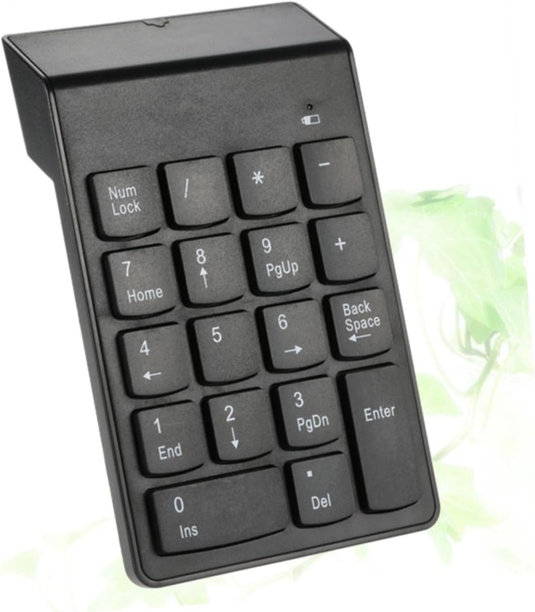 Mikikit Wireless Numeric Keypad, 2.4G Keyboard Pad with Built-in Receiver Storage, Ergonomic Design