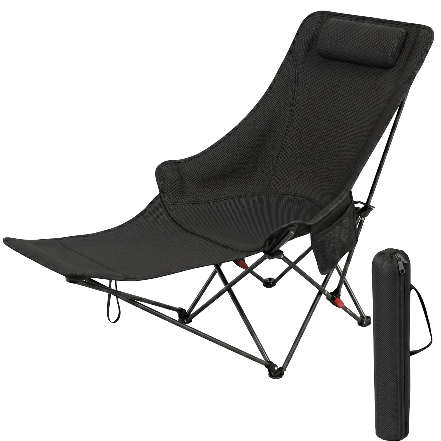 HACER Compact Folding Chair with Heavy Duty Metal Frame 3 Adjustable Positions Portable Lightweight Foldable Seat for Outdoor Camping Hiking Fishing Garden Beach Picnic Travelling (Pack of 1, Black)-image-47
