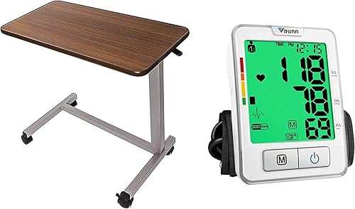 Vaunn Paquete de mesita de noche médica con ruedas y monitor de presión arterial