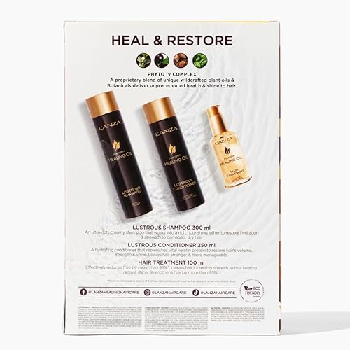 Miniatura 7 de L'ANZA Kit de aceite curativo de queratina para el cabello, champú de queratina brillante, acondicionador y aceite curativo para el cabello con