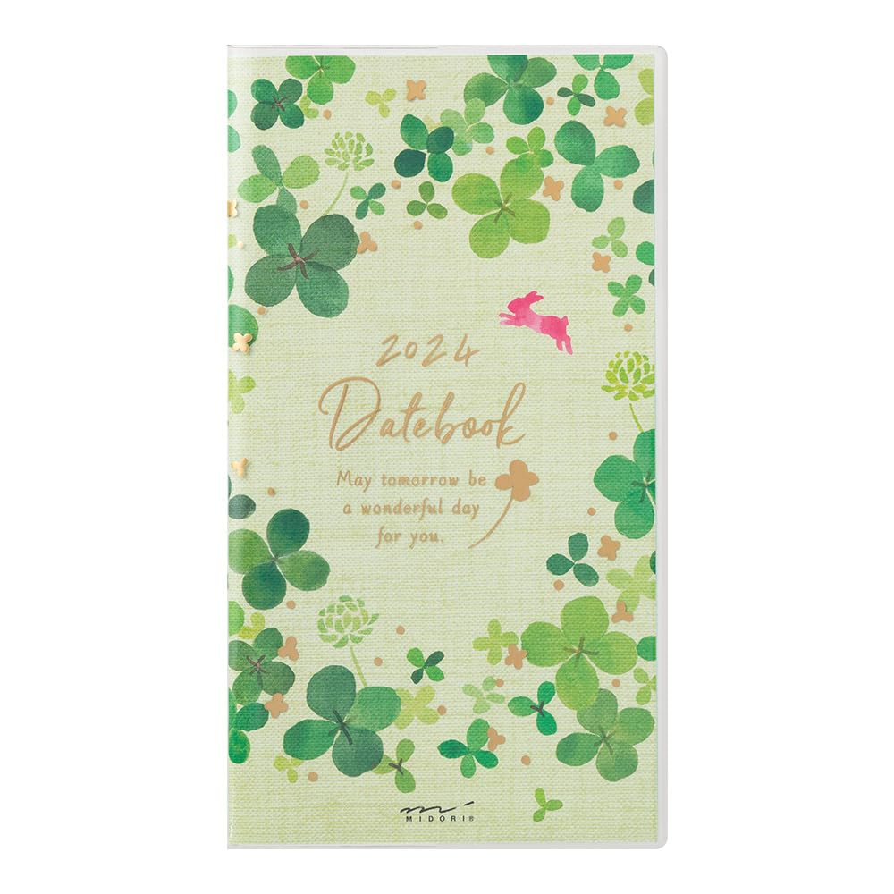 Midori Pocket Diary Notebook, 2024, Slim, Monthly Cat Pattern