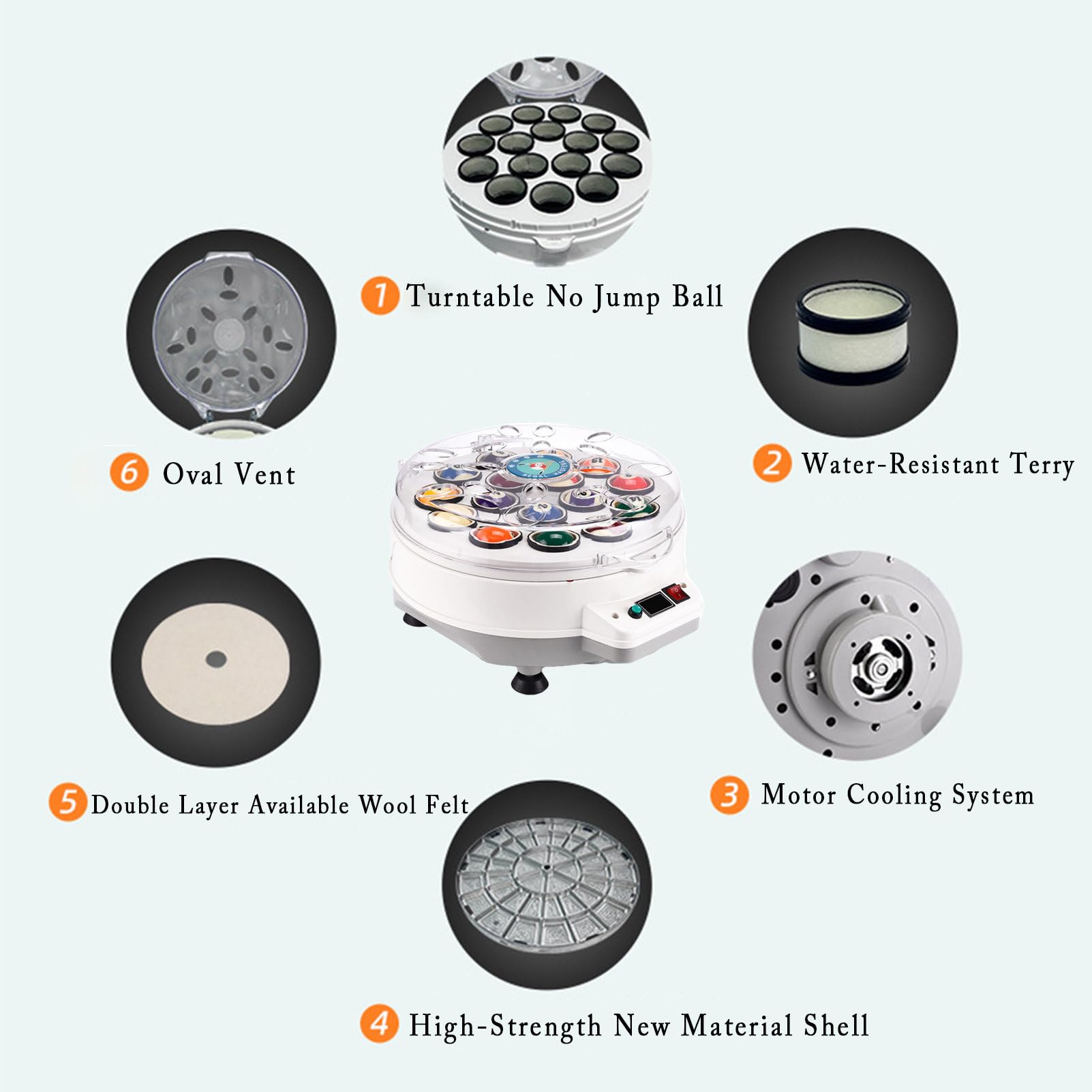 Macchina Pulizia E Lucidatura Palle Da Biliardo Automatica - Per 16/22 Palle, 110V, Con Detergente - Foto 3