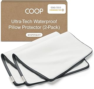 Coop Home Goods Ultra-Tech Pillow Protector for Memory Foam Pillows, Waterproof, Pack of 2 King Size Pillow Covers - Oeko-Tex Certified Breathable, Zippered Pillow Covers, Machine Washable - Set of 2