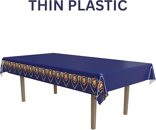 Miniatura 3 de Beistle Mantel medieval, 54 x 108 pulgadas, 2 piezas, mantel de plástico, decoraciones medievales, suministros de fiesta de castillo, decoraciones