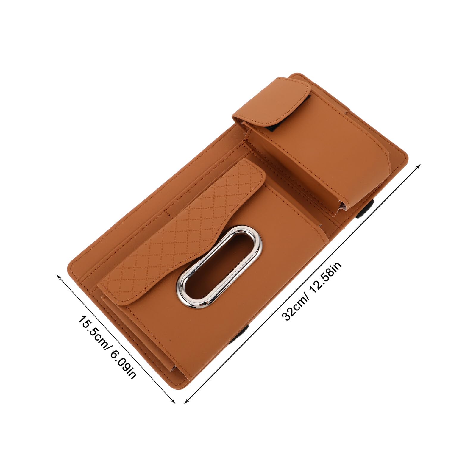 VALICLUD Organizer Portaocchiali da Sole per Auto 2 Pezzi Clip per Visiera Parasole in PU Resistente Antigraffio Supporto Compatibile Auto e Suv Accessorio Pratico per Spazio Interno