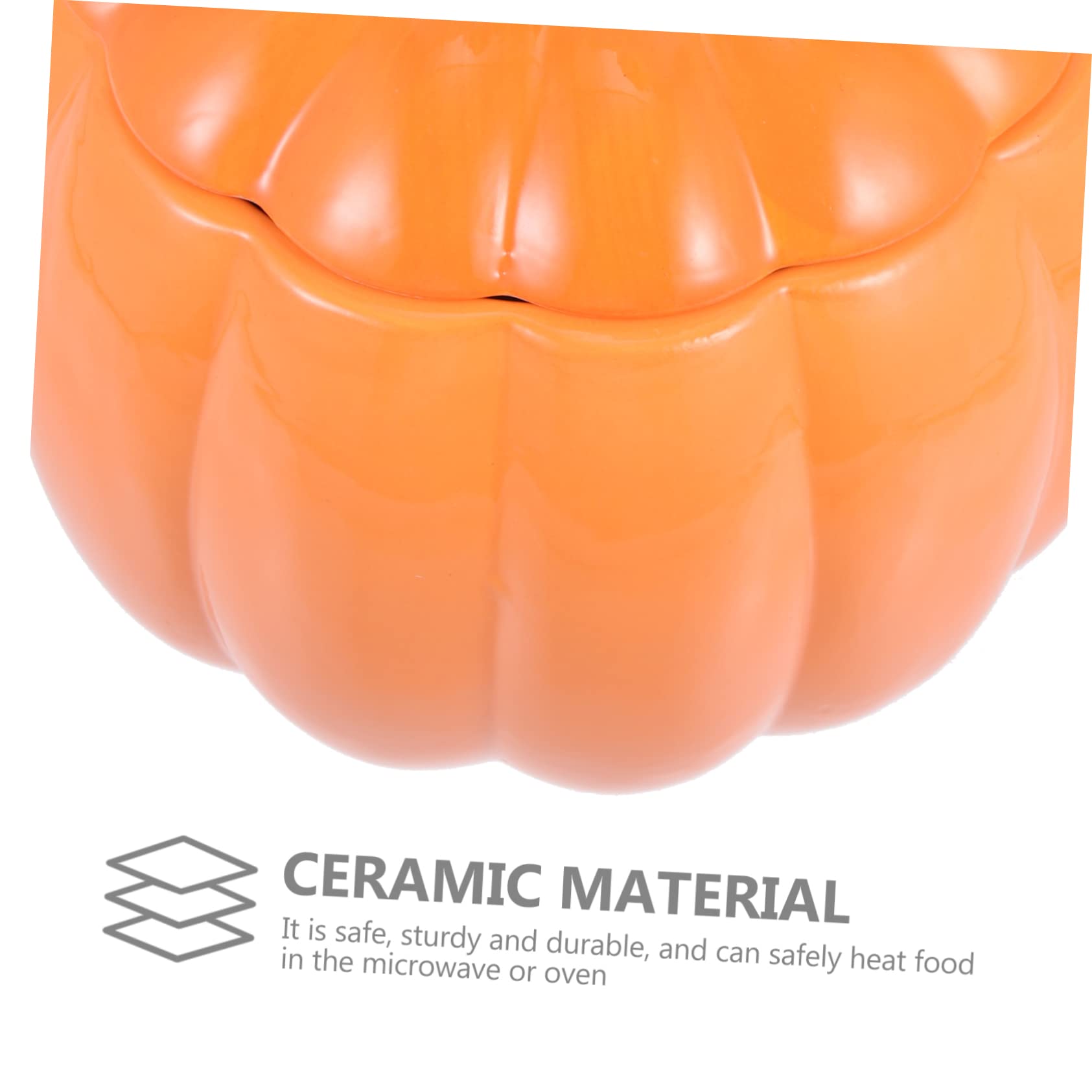 LIFKOME Tazza Forma di Zucca in Ceramica Barattolo per Zuppa di Halloween Contenitore di Zucca per Festa del Raccolto Ciotola Coperchio per Cibo
