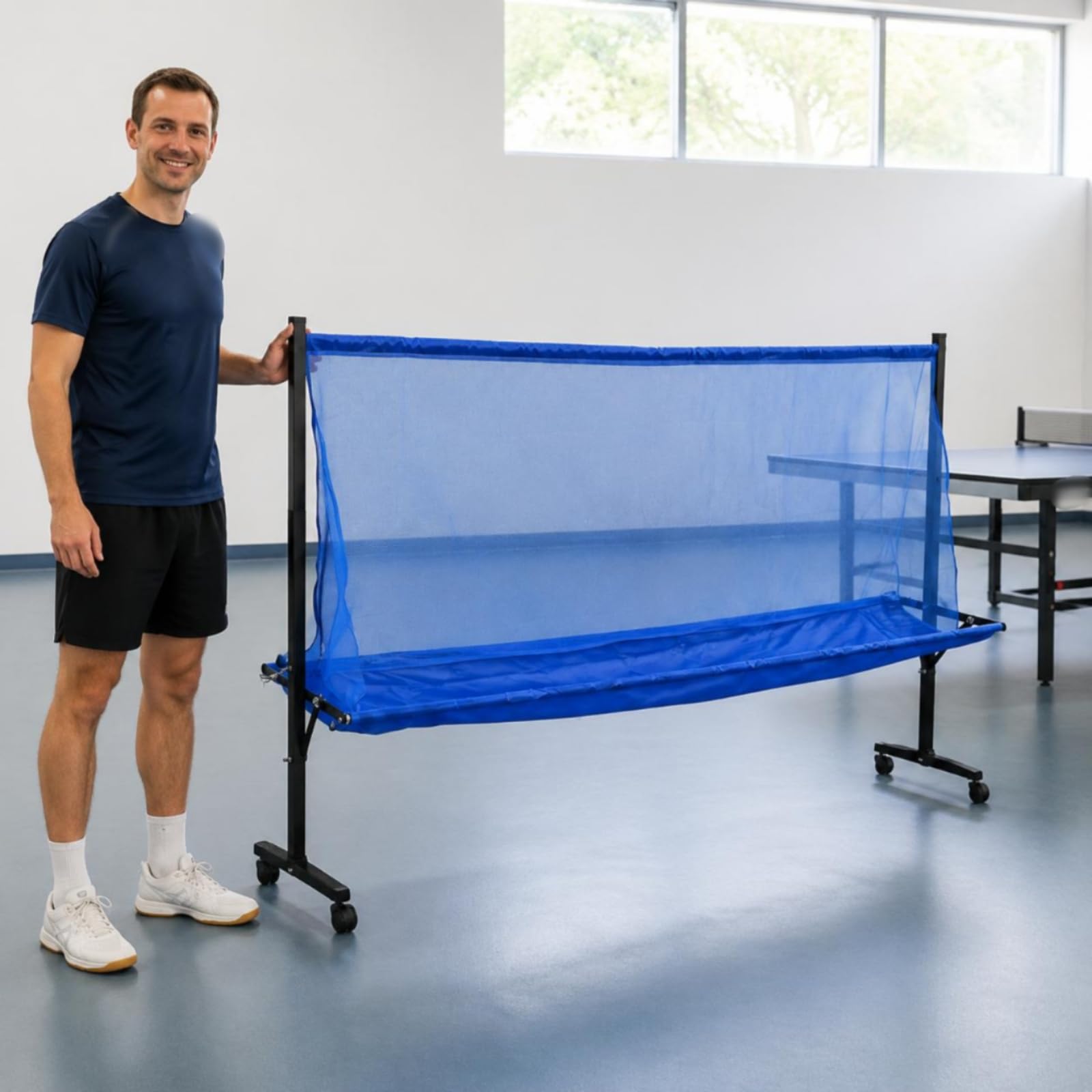 Ballfangnetz Tischtennis Rücklaufnetz Ballnetz Ballsammler mit Flexibler Mobilität Und Zuverlässigem Stahlrohrrahmen für Effiziente Ballkontrolle Und