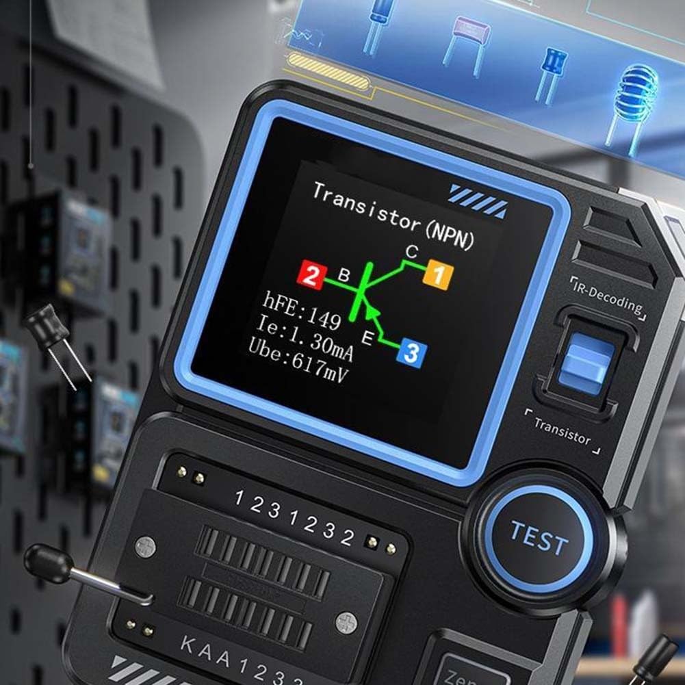 LCR-P1 Transistortester für Diode, Triode, Kapazität, Widerstand, Induktivität, ESR-Messgerät mit 1,44-Zoll-Display, Typ-C-Ladeanschluss, kompatibel mit FNIRSI LCR-P1