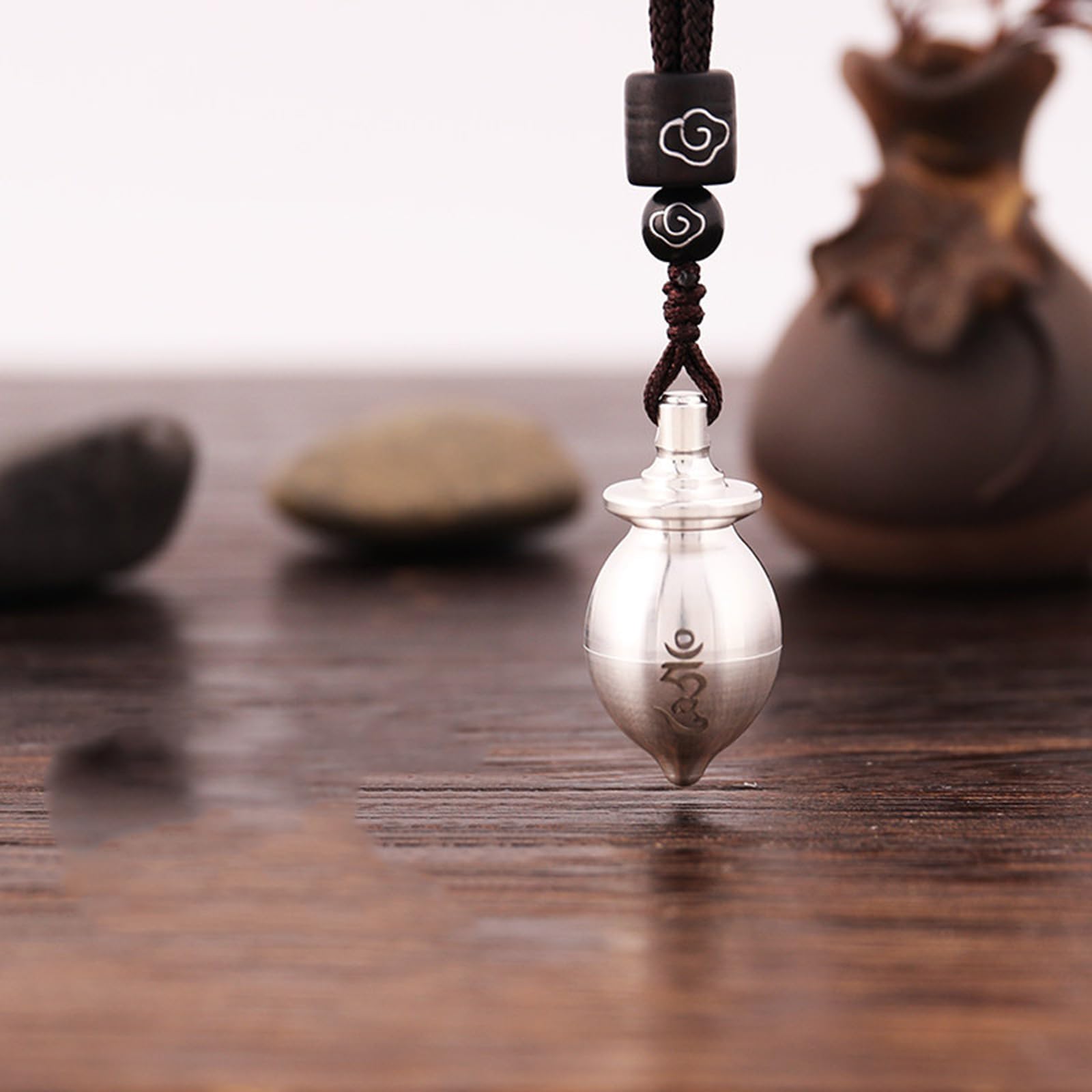 Colgante de rueda de oración tibetana con mantra grabado para meditación unisex