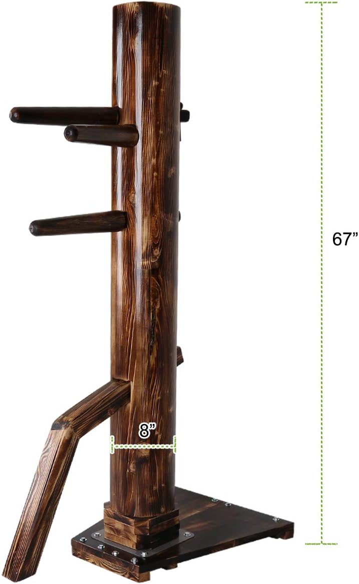 Makiwara Board Adjustable Height Wing Chun Training Dummy Dark