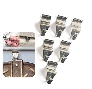 Vinyl Siding Hooks, Vinyl Siding Hooks for Hanging, Heavy Duty Stainless Steel Low Profile No-Hole Hanger Hooks, Outdoor Hooks for Vinyl siding, Vinyl siding Hooks Heavy Duty (10 Pack)