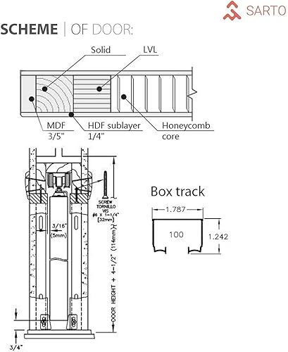 Miniatura 5 de Puertas correderas grises de doble bolsillo de 48 x 80 pulgadas con tiras  Planum 0020 Ginger Ash  Marcos de molduras  Puerta resistente de núcleo