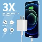 4Pack USB C Bloc du chargeur, ZCSSQZ 20W pour Chargeur mural de téléphone rapide avec PD 3.0, Adaptateur d'alimentation compact de type C pour téléphone 17/16/15/14, Galaxy, Pixel, AirPods Pro - blanc