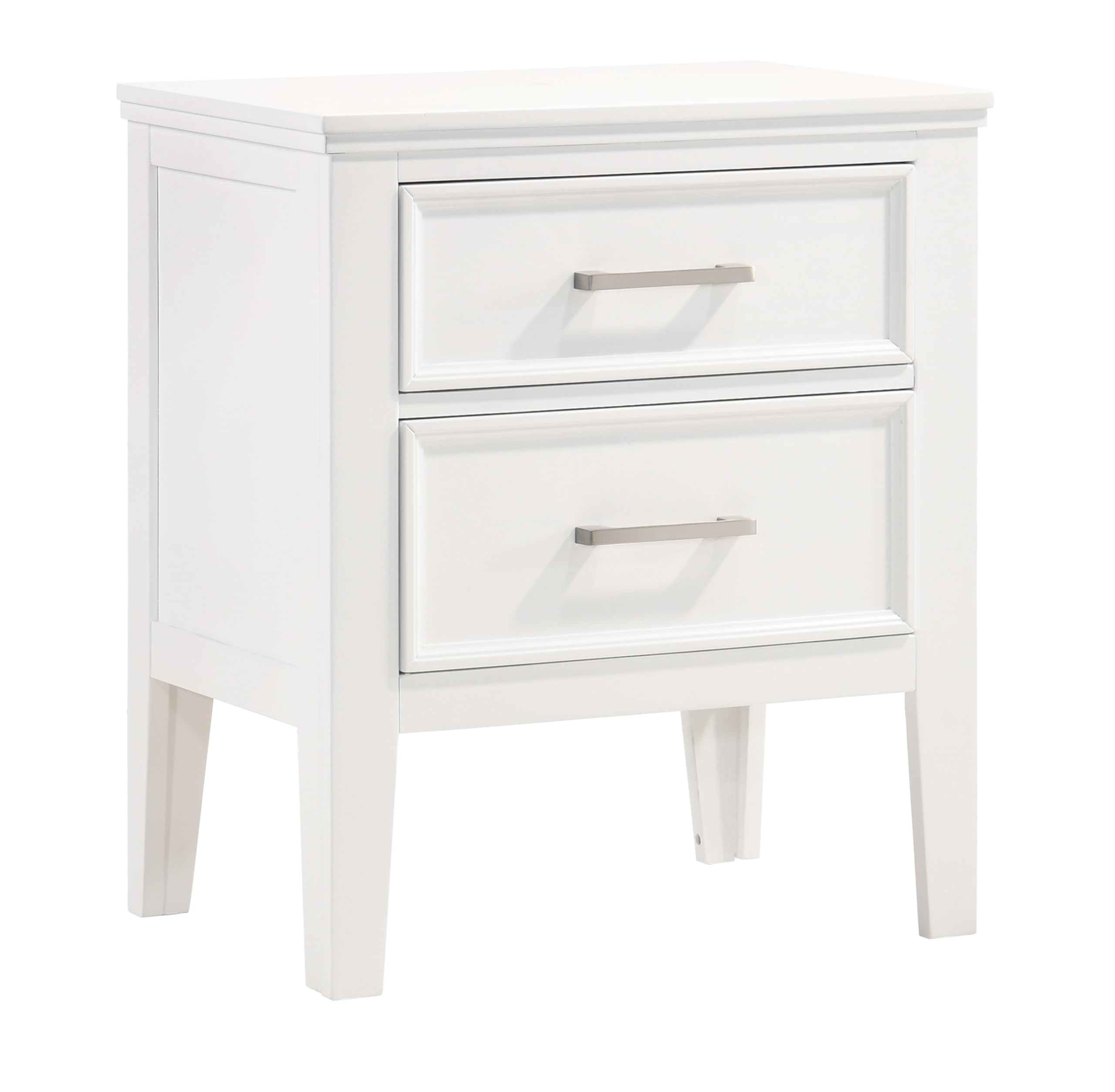New Classic Furniture Andover Wood 2-Drawer Nightstand, White