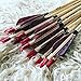 Wooden Archery Arrows for Thumb Release Archery Recurve Bow Brown Feather with Koc Nock(Pack of 6)