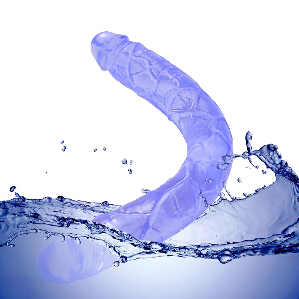 Dildo doppio da 39 cm,realistico a doppia estremità in gelatina,realistico lesbico,Dong flessibile per pene super lungo, Giocattoli per adulti per dildo anale per masturbazione femminile vaginale