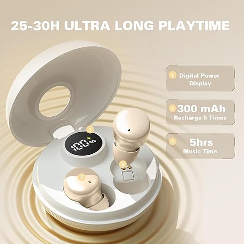 Miniatura 5 de Auriculares inalámbricos invisibles desnudos, discretos para el trabajo, invisibles, pequeños, pequeños, pequeños, mini, auriculares inalámbricos