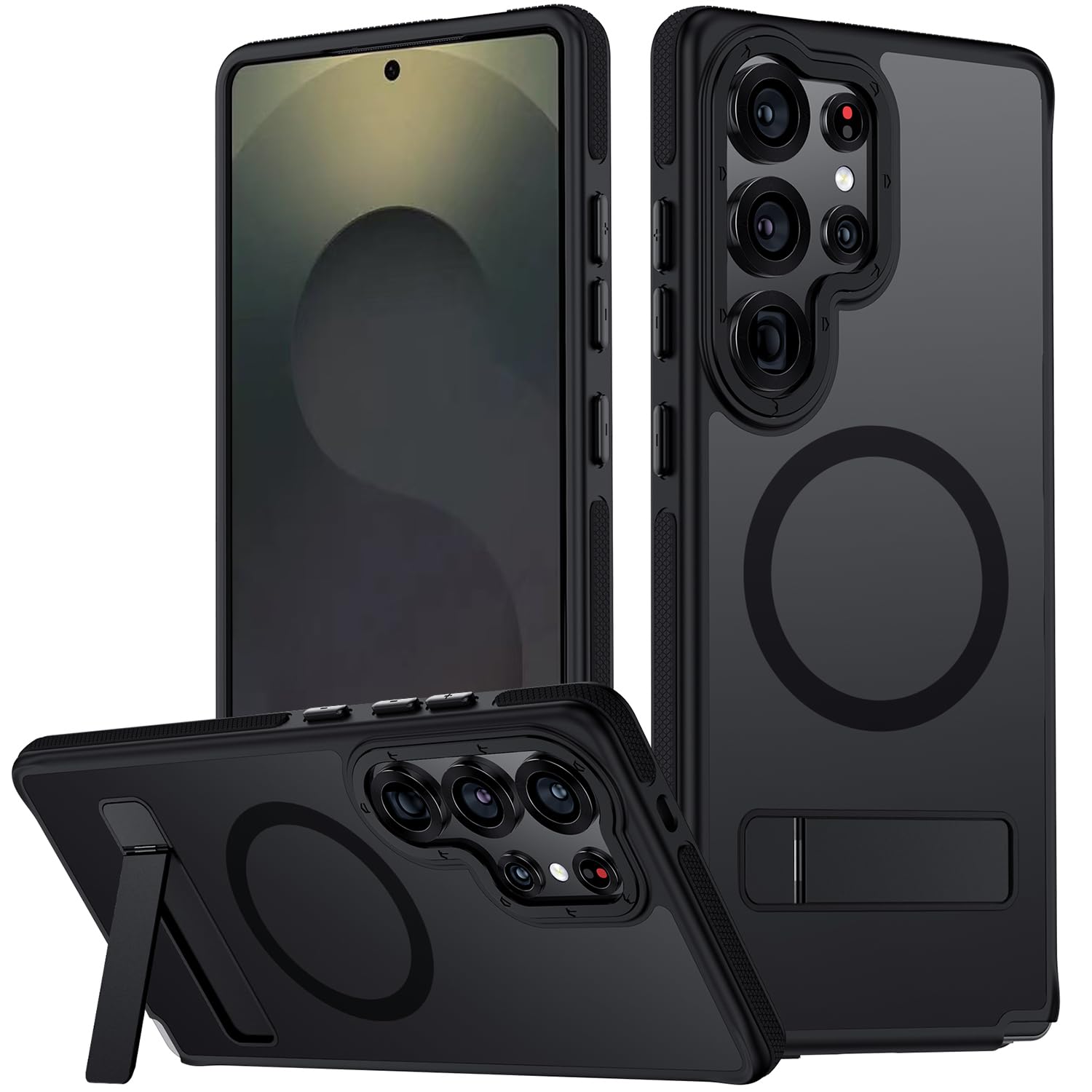 Mondelete for Samsung Galaxy S25 Ultra Case, [Compatible with MagSafe], Adjustable Kickstand,Military Grade Drop Tested, Translucent Matte Phone Case