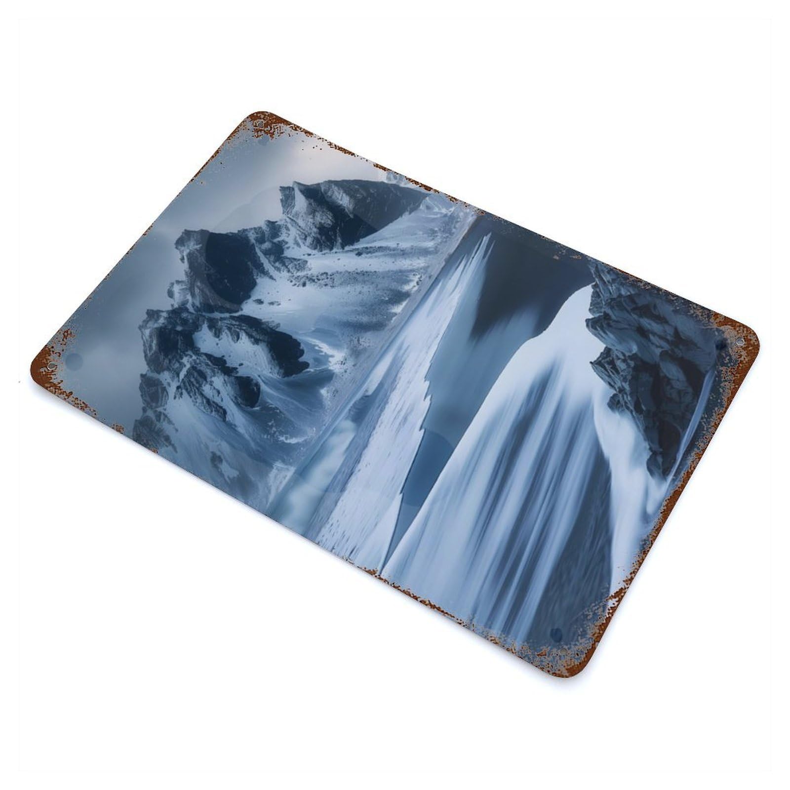 Icelandic at Stokksnes Rusty Metal Tin Sign 11.8"x7.9", for Basement, Hobby Room And Garage Decor, Retro Wall Decor