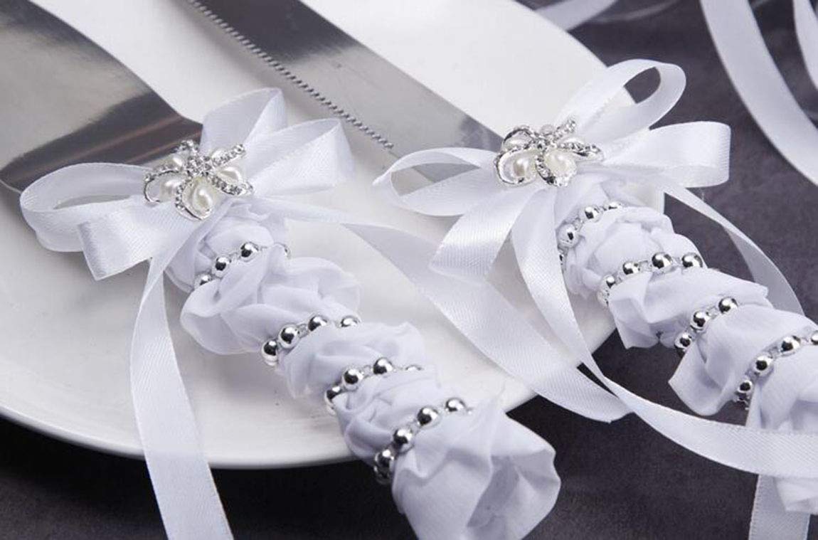 Set Nozze 4 Pezzi: Calici Champagne Con Cuori E Strass + Coltello E Paletta Per Torta, Oro - 2