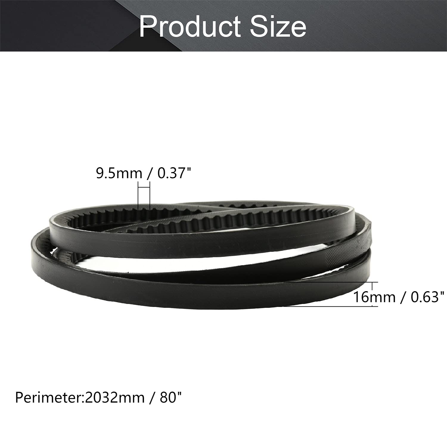 Othmro Triangle Belt Industrial Belt BX80 Drive V-Belts Inner Girth 80inch Industrial Power Rubber Drive Belt Replacement Belt Transmission Belt for Lathes Table Saws Band Saws Black — Amazon image 2