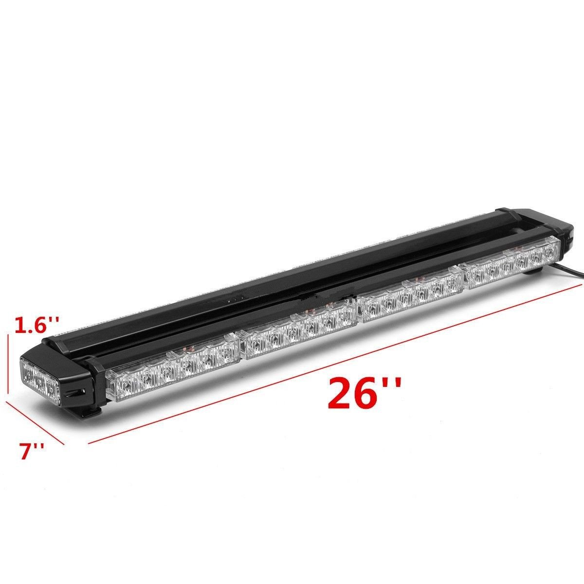 BININBOX 54 LED 7 trybów dwustronny doradca ruchu drogowego ostrzeżenie w nagłych wypadkach pojazd światło stroboskopowe miganie lampa ostrzegawcza zestaw barowy furgonetka ciężarówka 12 V (żółty)
